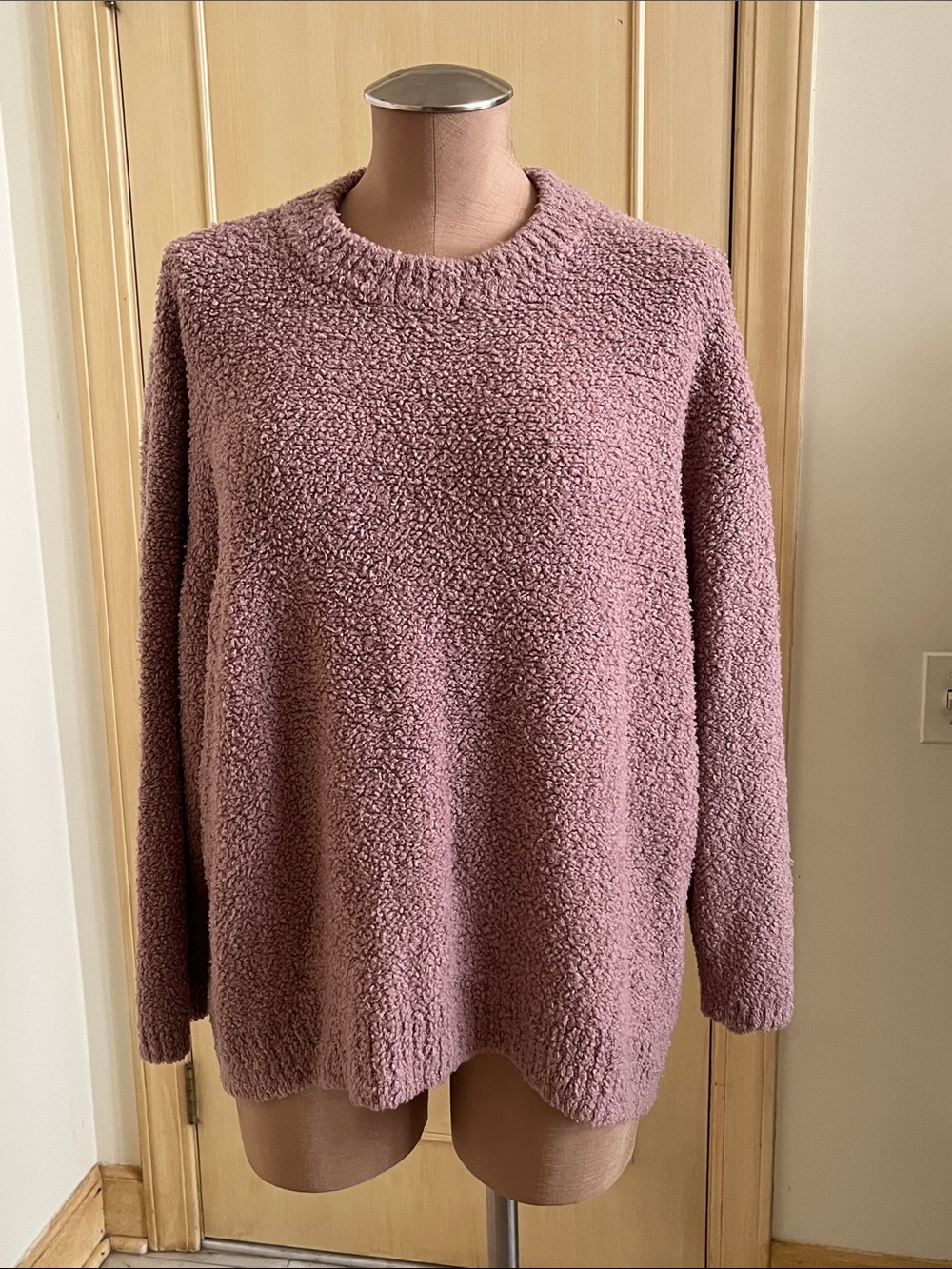 PISTOLA Casual Alpine Cozy Drop Shoulder Hi-Lo Rosewood Teddy Bear Sweater XL